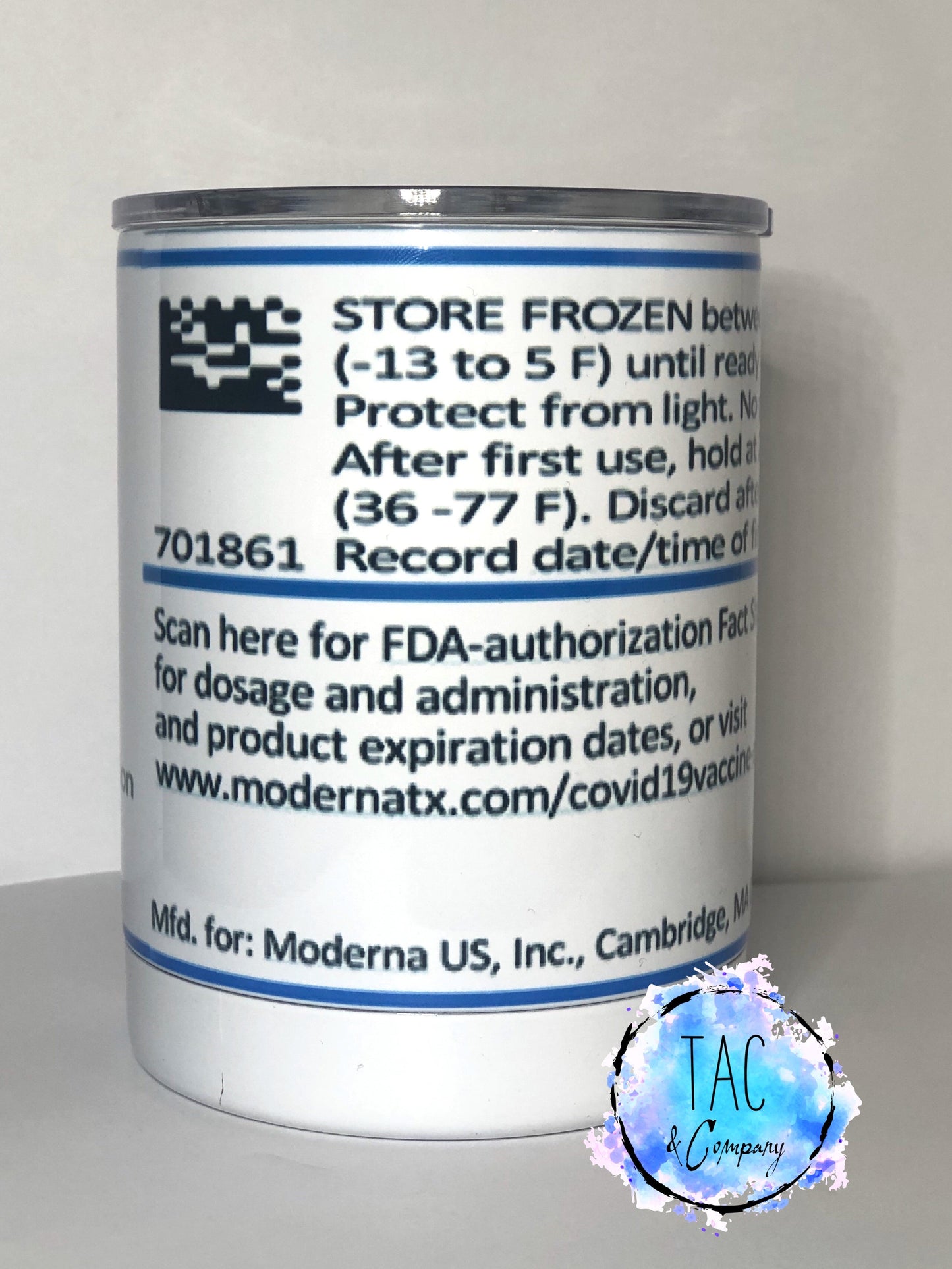 Covid-19 - Moderna- Pfizer Vaccine - 10 oz Lowball Tumbler w/Lid