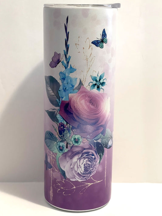 Mothers poem with purple  - 20oz or 30oz Skinny Tumblers w/ Lid and Metal Straw