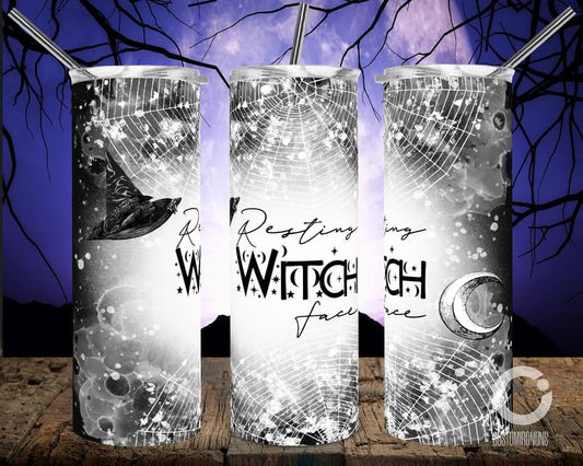 Resting Witch Face - 20 oz or 30oz Skinny Tumblers w/ Lid and Metal Straw