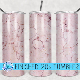Pink Marble -20 oz Skinny Tumblers w/Lid and Metal Straw