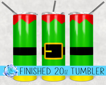 Elf -20 oz Skinny Tumblers w/ Lid and Metal Straw '