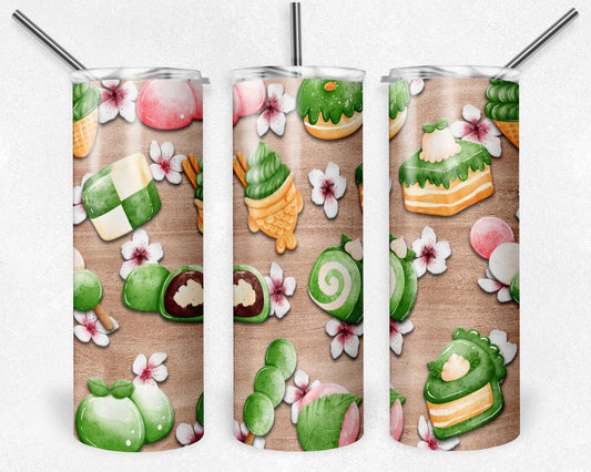 Green Food  - 20oz or 30oz Skinny Tumblers w/ Lid and Metal Straw