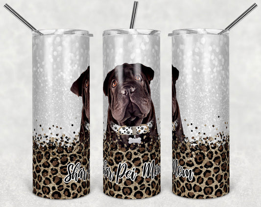 Shar Pei  Dog Mom - 20oz or 30oz Skinny Tumblers w/ Lid and Metal Straw