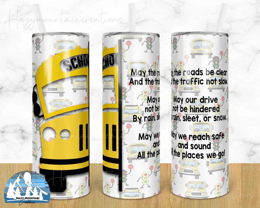 All The Places We Go Bus Driver - 20oz or 30oz Skinny Tumblers w/ Lid and Metal Straw