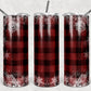 Black Plaid Blue - 20oz or 30oz Skinny Tumblers w/ Lid and Metal Straw