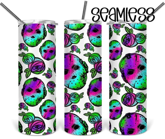 Glow in the Dark Scary - 20oz or 30oz Skinny Tumblers w/ Lid and Metal Straw