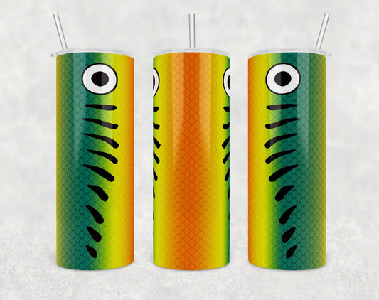 Fishing Lure - 20 oz or 30oz Skinny Tumblers w/ Lid and Metal Straw