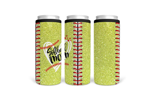Coozie Softball- 20oz or 30oz Skinny Tumblers w/ Lid and Metal Straw