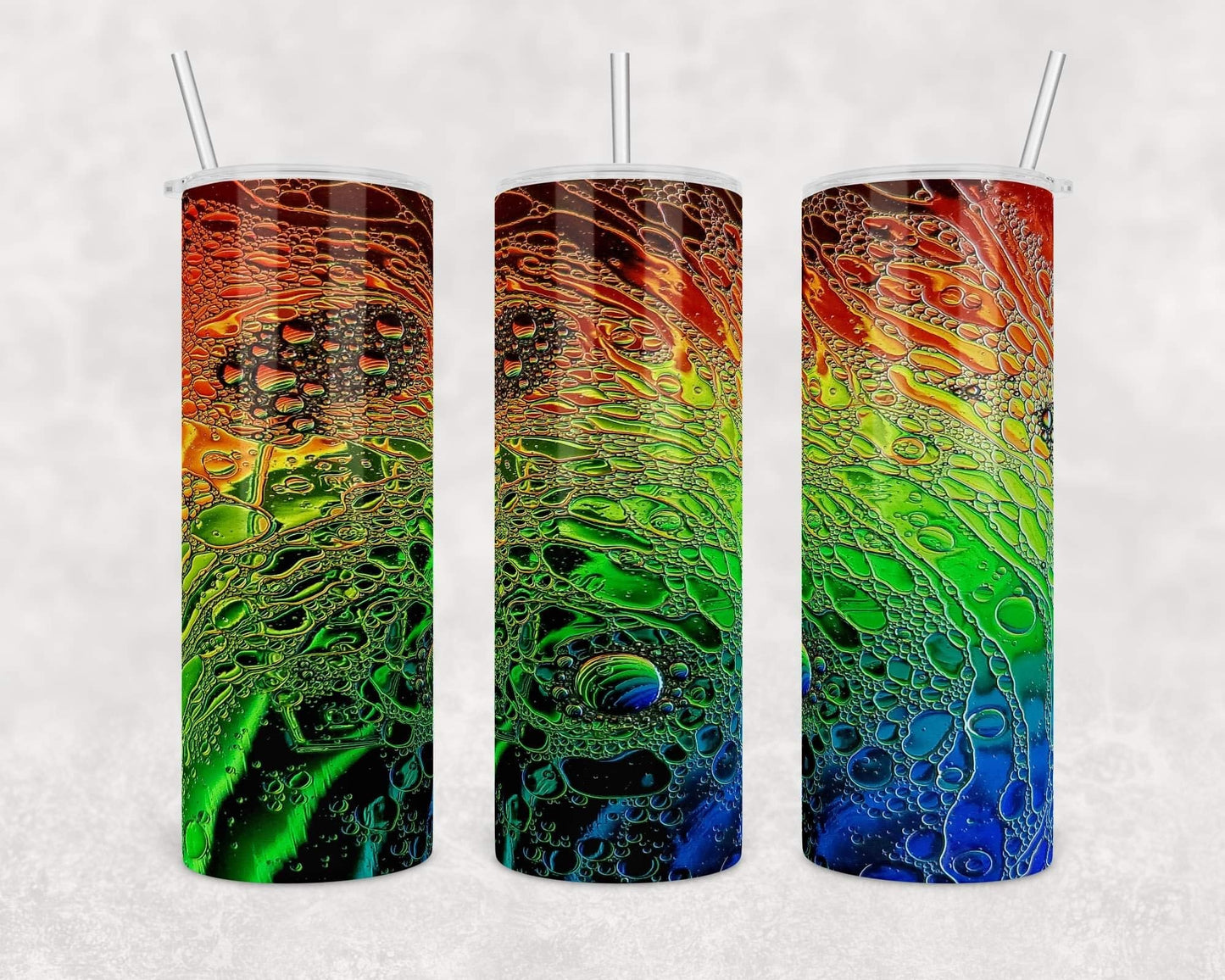 Dish Soap Effect- 20oz or 30oz Skinny Tumblers w/ Lid and Metal Straw