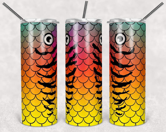 Rainbow Scale Fish - 20oz or 30oz Skinny Tumblers w/ Lid and Metal Straw