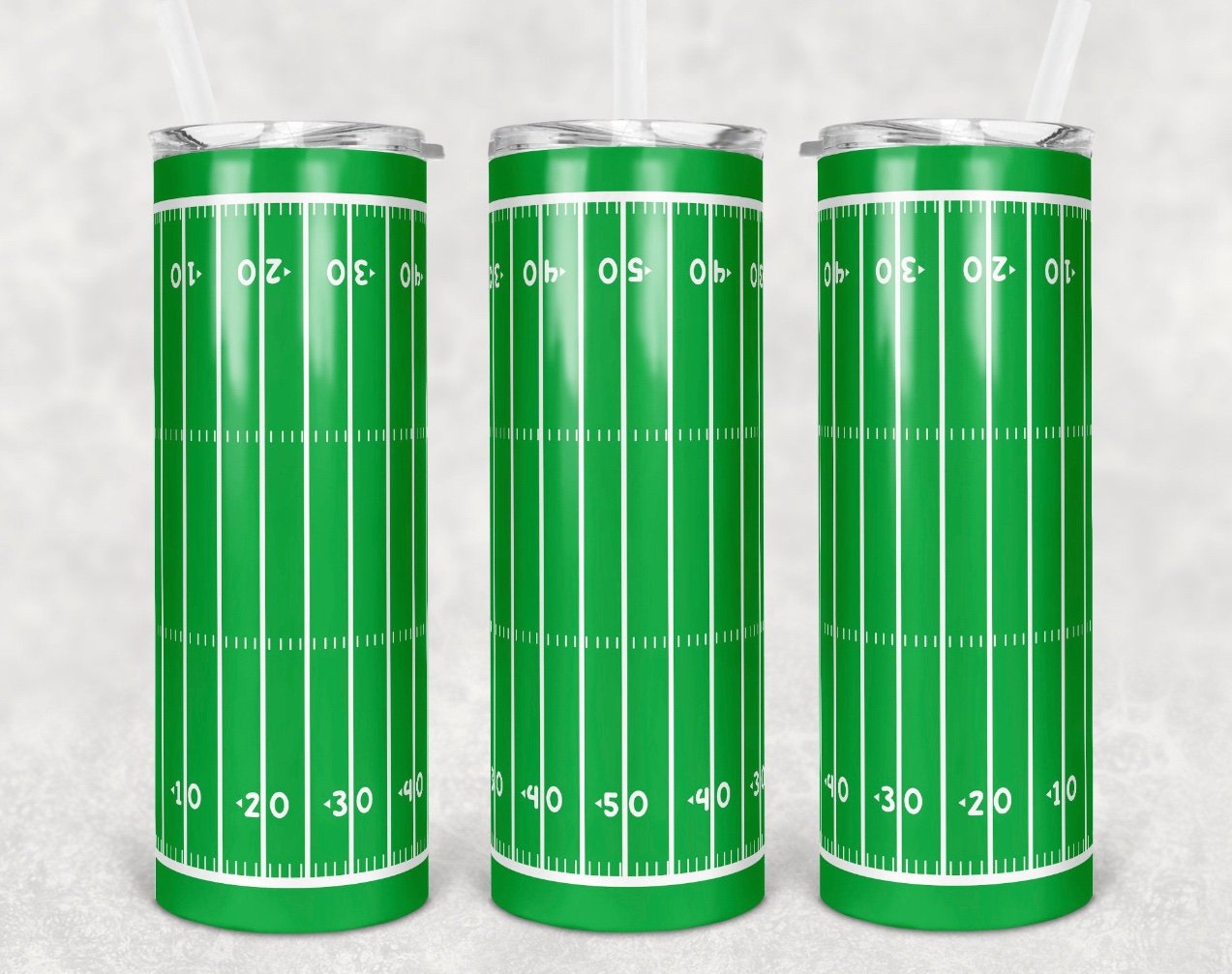 Football Field - 20oz or 30oz Skinny Tumblers w/ Lid and Metal Straw