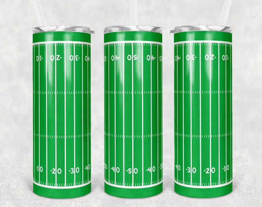 Football Field - 20oz or 30oz Skinny Tumblers w/ Lid and Metal Straw