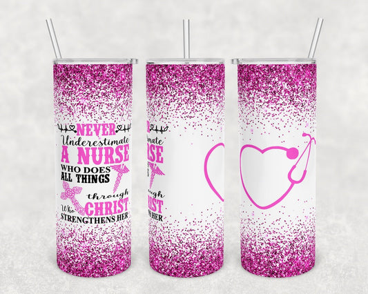 Nurse - 20oz or 30oz Skinny Tumblers w/ Lid and Metal Straw