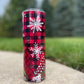 Let It Snow Snowman- 20 oz Skinny Tumblers w/Lid and Metal Straw