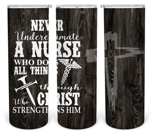 Nurse - 20oz or 30oz Skinny Tumblers w/ Lid and Metal Straw