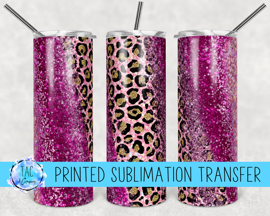 Leopard Brigh Pink Glitter -Sublimation Print (This Is Not A Digital File