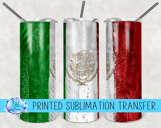 Mexican Flag 1 -Sublimation Print (This Is Not A Digital File)