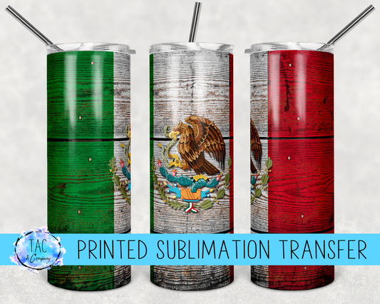 Mexican Flag 4 -Sublimation Print (This Is Not A Digital File)