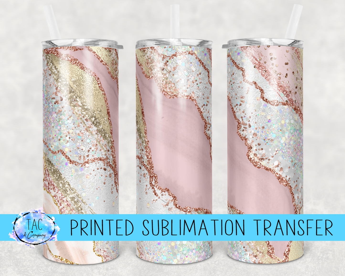 Milkyway Rose Gold Glitter -Sublimation Print (This Is Not A Digital File