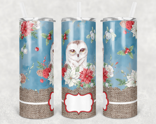 Owl Animal - 20 or 30oz Skinny Tumblers w/ Lid and Metal Straw