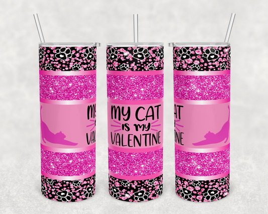 Cat- 20 oz or 30oz Skinny Tumblers w/ Lid and Metal Straw