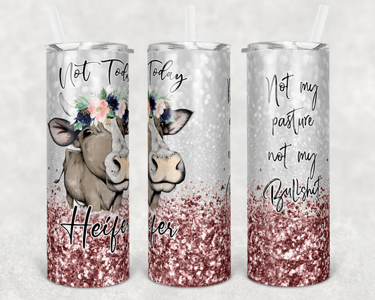 Heifer be Trippin - Cow Animal  - 20oz or 30oz Skinny Tumblers w/ Lid and Metal Straw