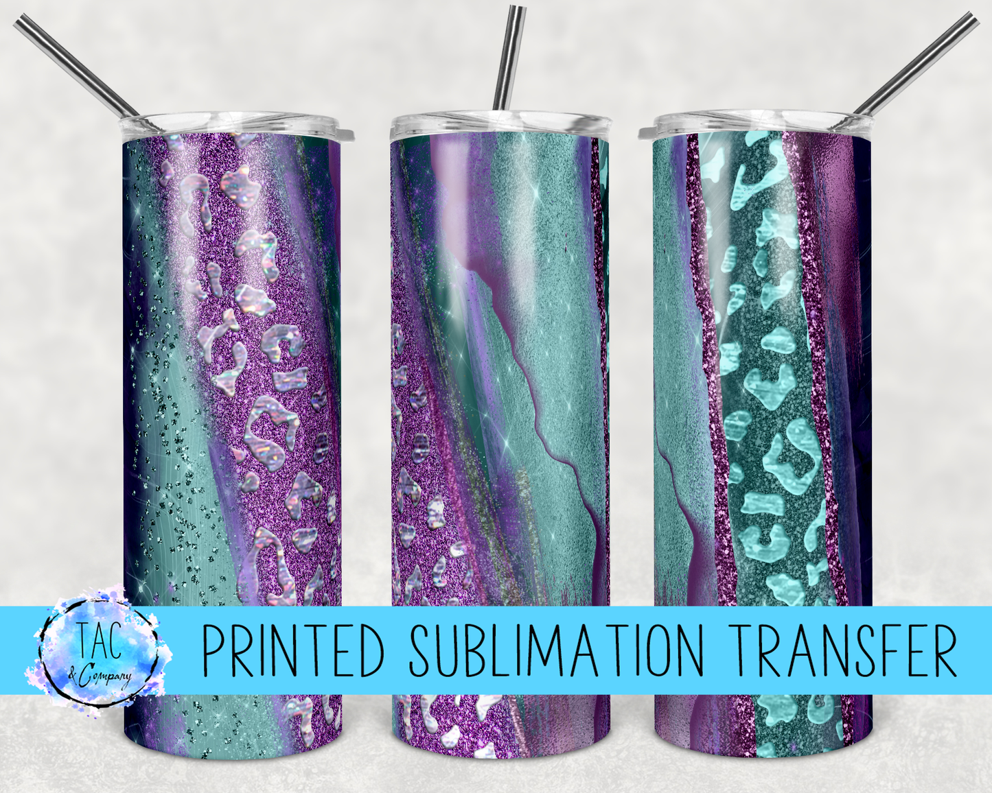 Teal and Purple Milky way Glitter -Sublimation Print (This Is Not A Digital File