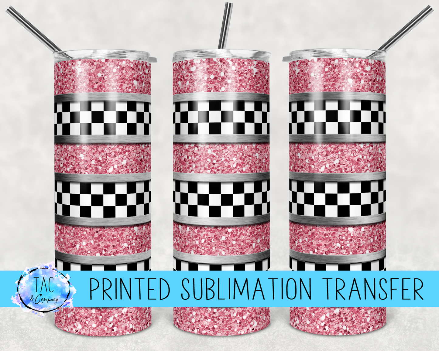 Racing Stripes Pink -Sublimation Print (This Is Not A Digital File)