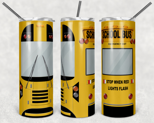 Yellow Bus School - 20oz or 30oz Skinny Tumblers w/ Lid and Metal Straw
