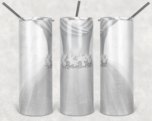 Wedding Bride - 20oz or 30oz Skinny Tumblers w/ Lid and Metal Straw