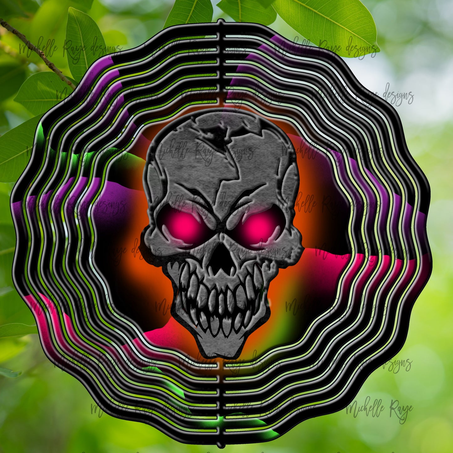 10 inch Wind Spinners- Skull