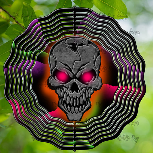 10 inch Wind Spinners- Skull