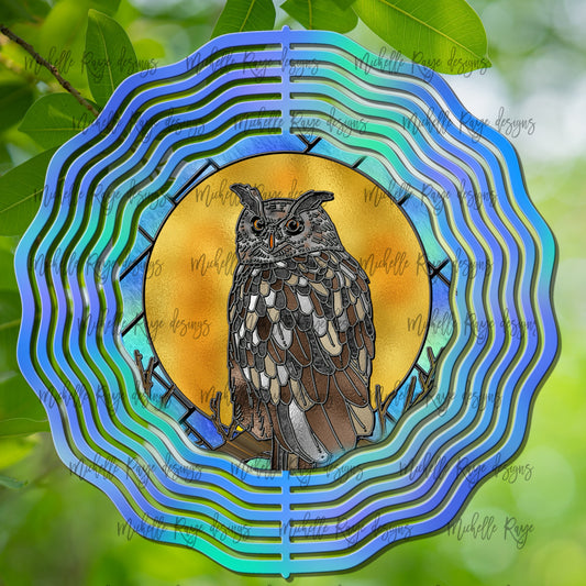 10 inch Wind Spinners -Owl