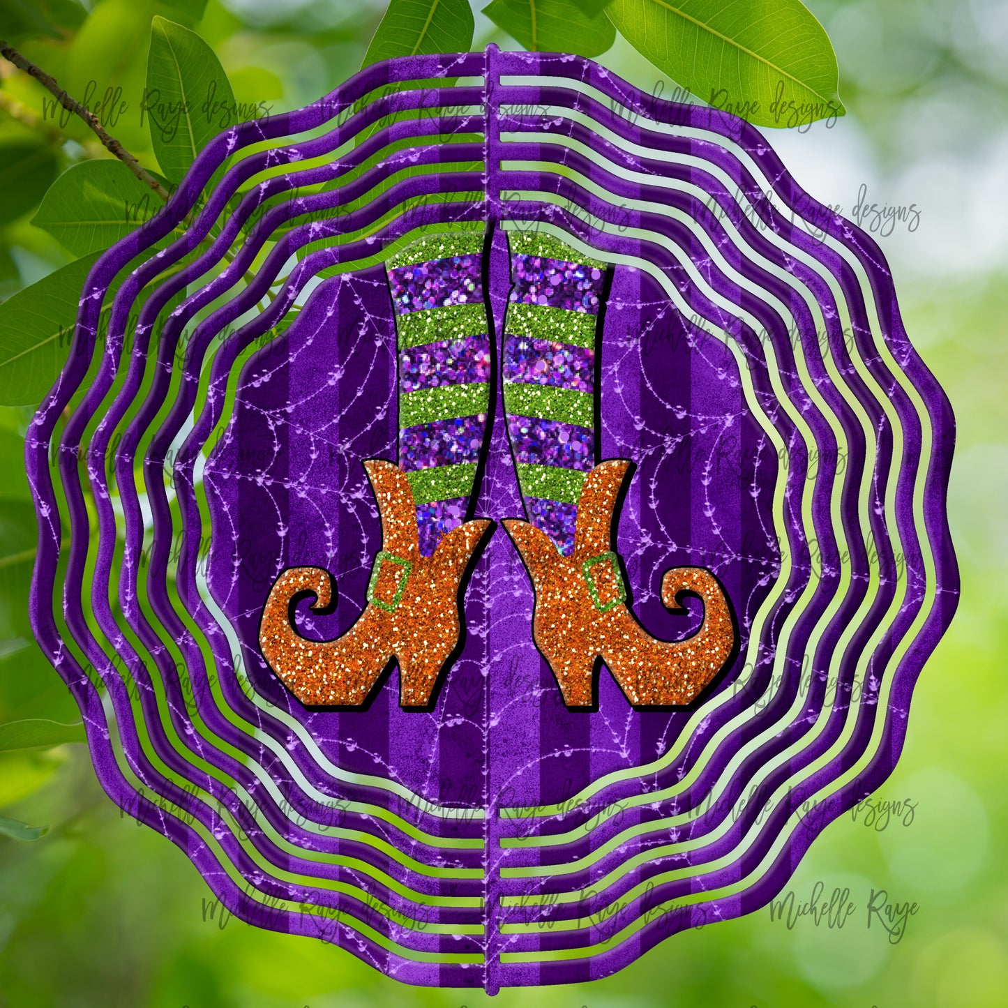 10 inch Wind Spinners- Purple Witch Boots