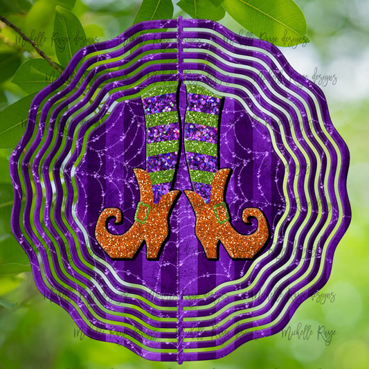 10 inch Wind Spinners- Purple Witch Boots
