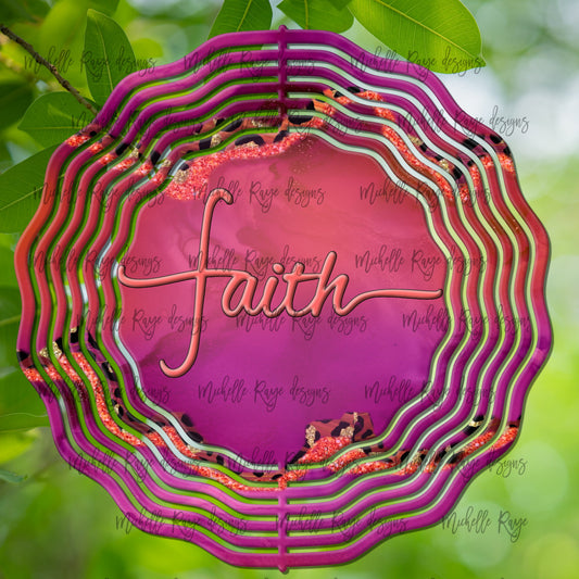 10 inch Wind Spinners- Pink Coral Faith