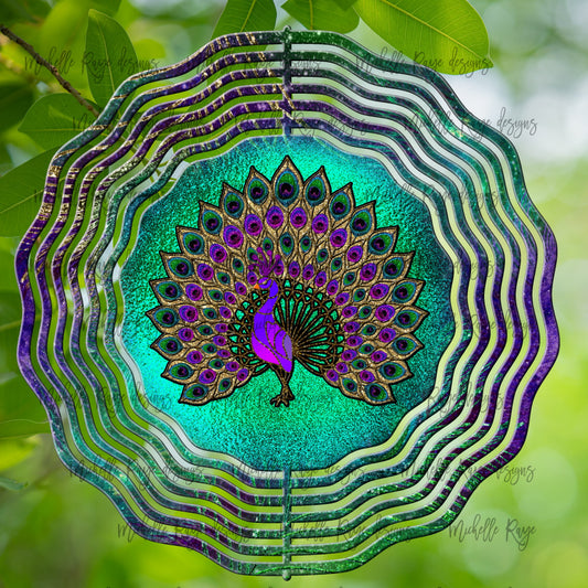 10 inch Wind Spinners -Peacock