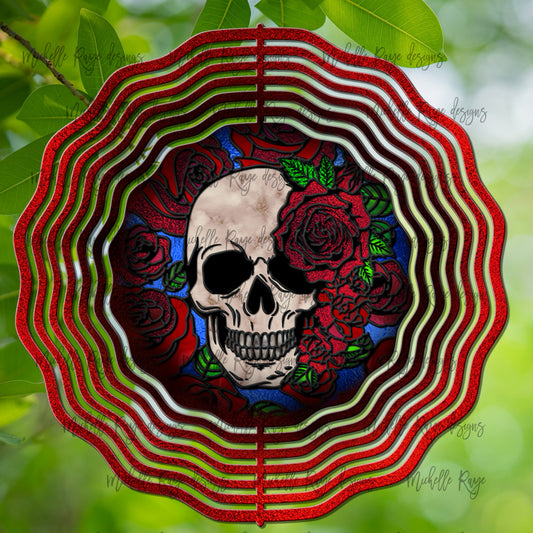 10 inch Wind Spinners - Skull