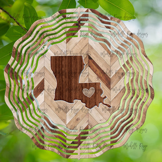 10 inch Wind Spinners-Wood Louisana