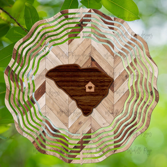 10 inch Wind Spinners-Wood South Carolina