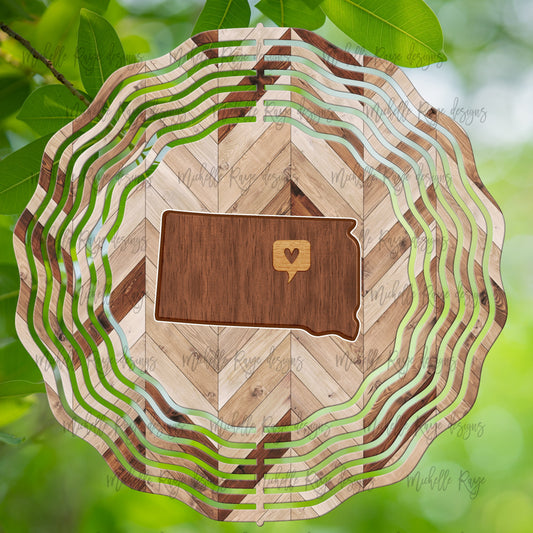 10 inch Wind Spinners-Wood South Dakota