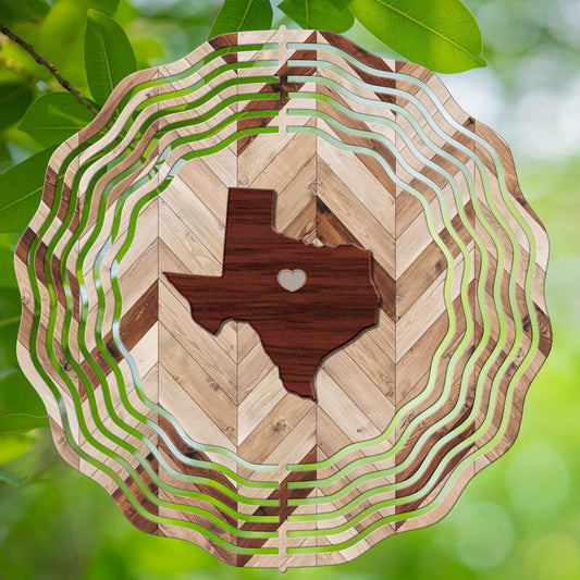 10 inch Wind Spinners-Wood Texas