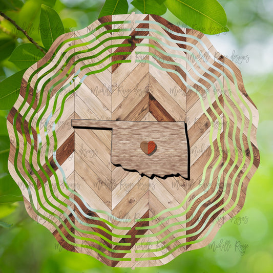10 inch Wind Spinners-Wood Oklahoma